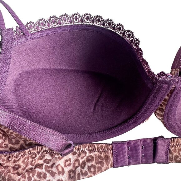 Felina Lingerie Purple Leopard Print Push-Up Bra NWOT Size 34C - Picture 6 of 8